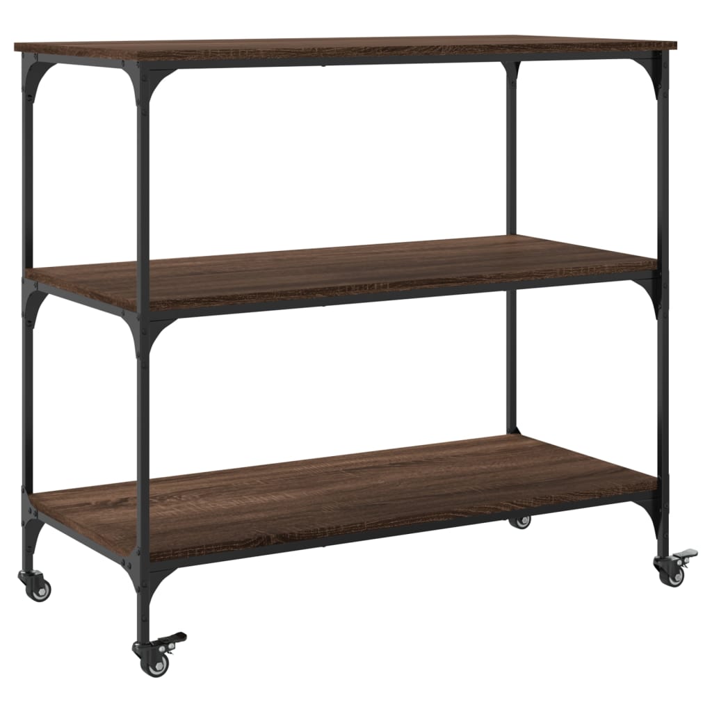 Kitchen Trolley 102x50x95 cm Engineered Wood Brown Oak