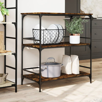 Kitchen Trolley 100,5x50x105 cm Engineered Wood Smoked oak