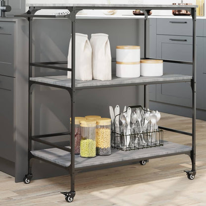 Kitchen Trolley 100,5x50x105 cm Engineered Wood Grey sonoma