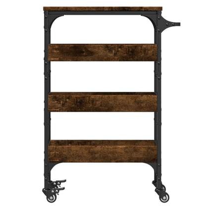 Kitchen Trolley 53x20x76 cm Engineered Wood Smoked oak