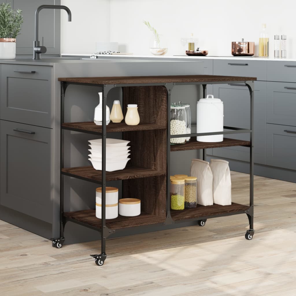 Kitchen Trolley 100x45x89,5 cm Engineered Wood Brown oak