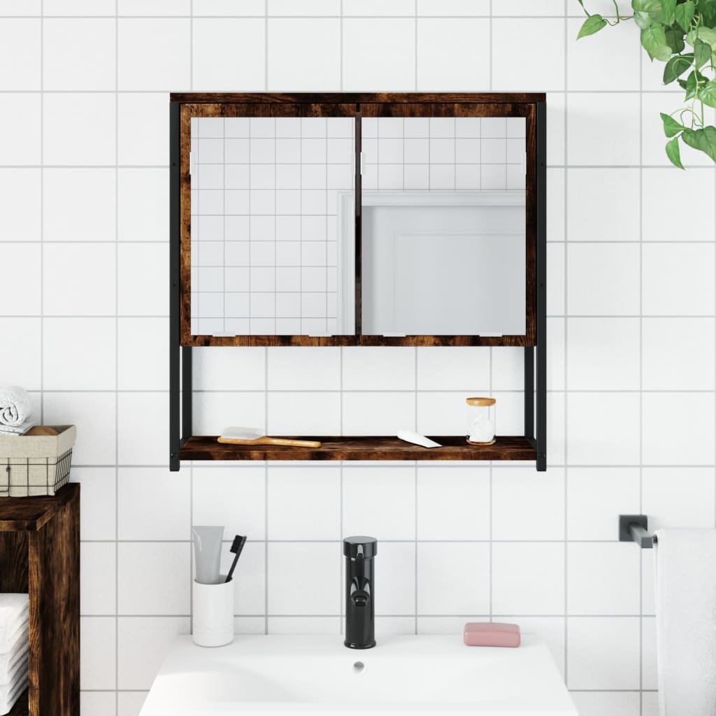 Mirror Cabinet 60 x 16 x 60 cm Engineered Wood Smoked oak
