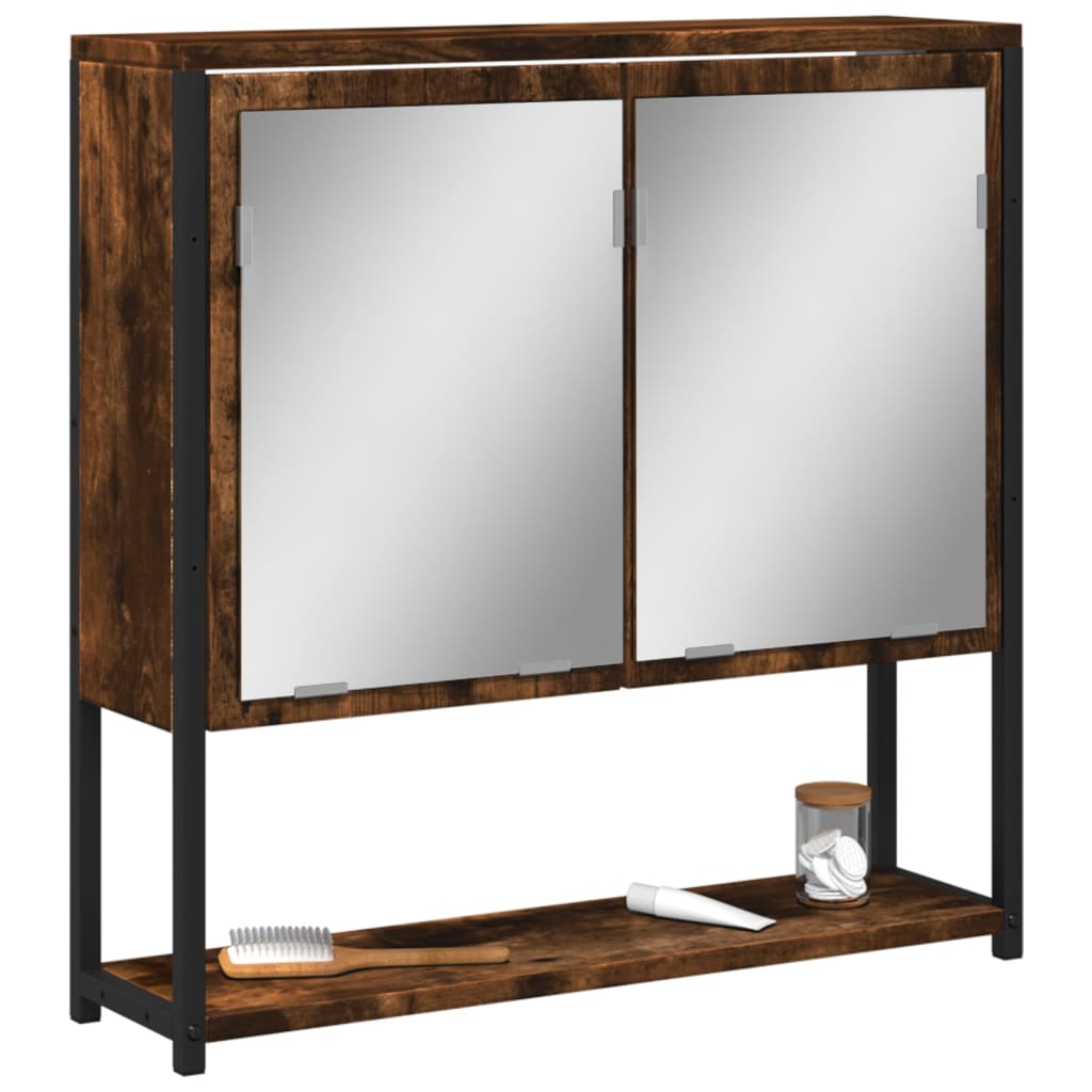 Mirror Cabinet 60 x 16 x 60 cm Engineered Wood Smoked oak
