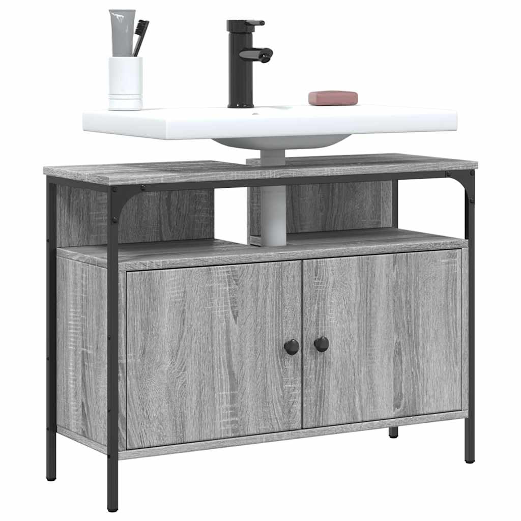 Bathroom Sink Cabinet 60x30x60 cm Engineered Wood Grey sonoma 80 cm