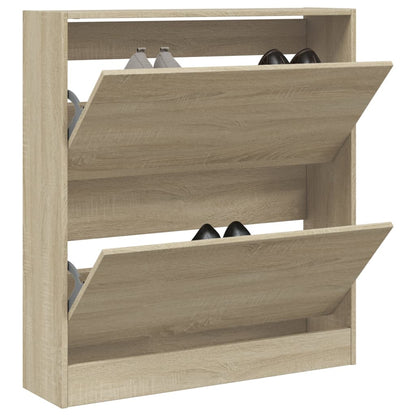 Shoe Cabinet 80x21x87.5 cm Engineered Wood Sonoma oak