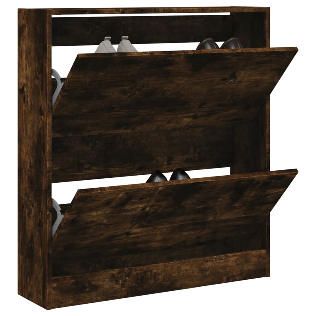 Shoe Cabinet 80x21x87.5 cm Engineered Wood Smoked oak