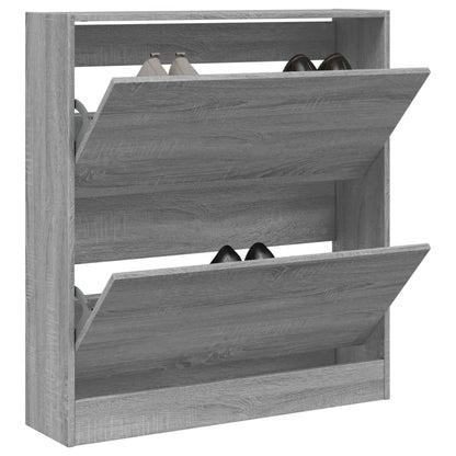 Shoe Cabinet 80x21x87.5 cm Engineered Wood Grey sonoma