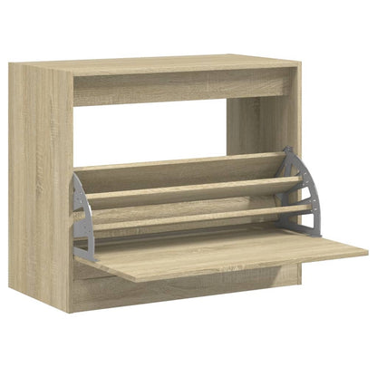 Shoe Cabinet with 2 Flip-Drawers Width 80 cm Depth 42 cm Sonoma oak 69 cm