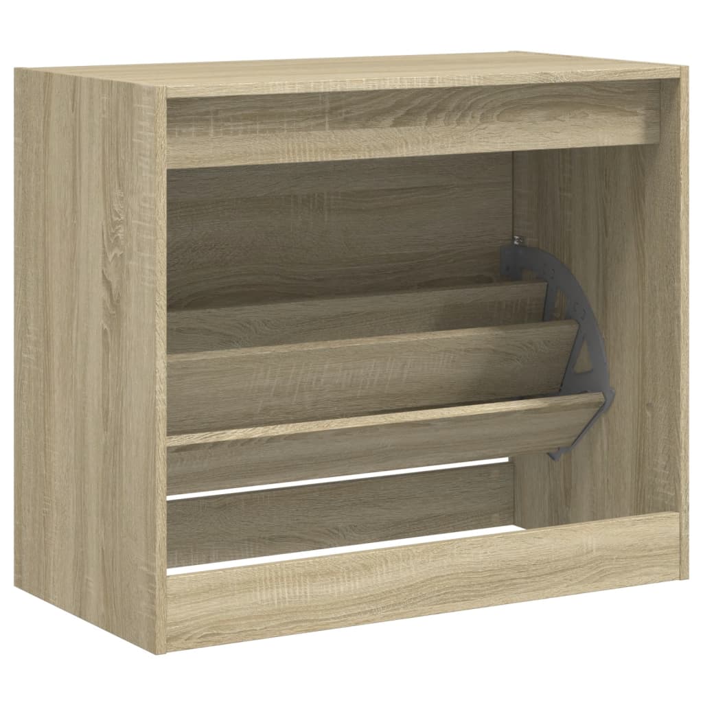 Shoe Cabinet with 2 Flip-Drawers Width 80 cm Depth 42 cm Sonoma oak 69 cm