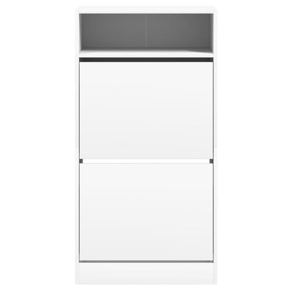 Shoe Cabinet with 2 Flip-Drawers 80x34x116 cm White 60 cm