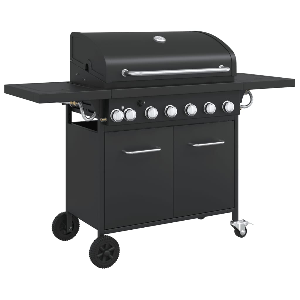 vidaXL Gas BBQ Grill with 7 Burners Black Powder-coated Steel 2