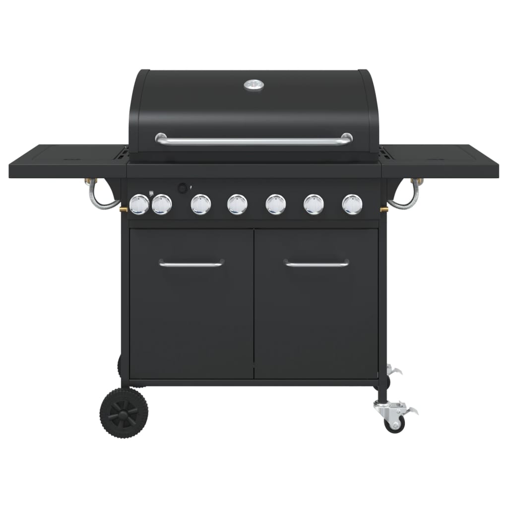 vidaXL Gas BBQ Grill with 7 Burners Black Powder-coated Steel 3
