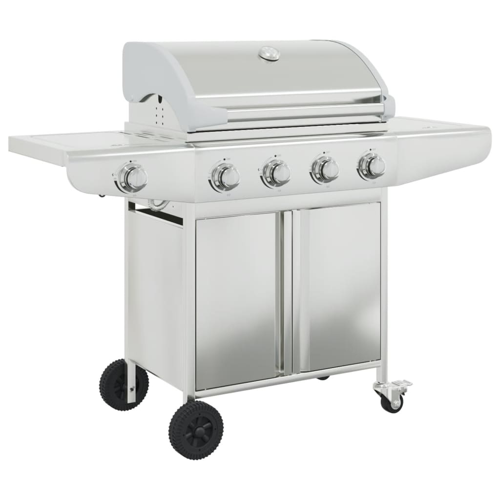 vidaXL Gas BBQ Grill with 5 Burners Silver Stainless Steel 2