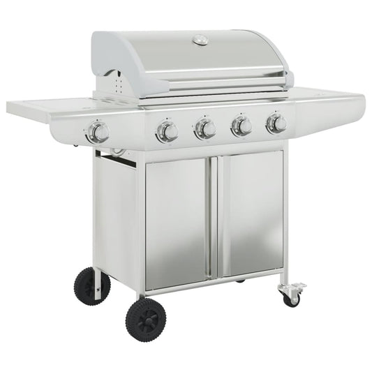 vidaXL Gas BBQ Grill with 5 Burners Silver Stainless Steel 2