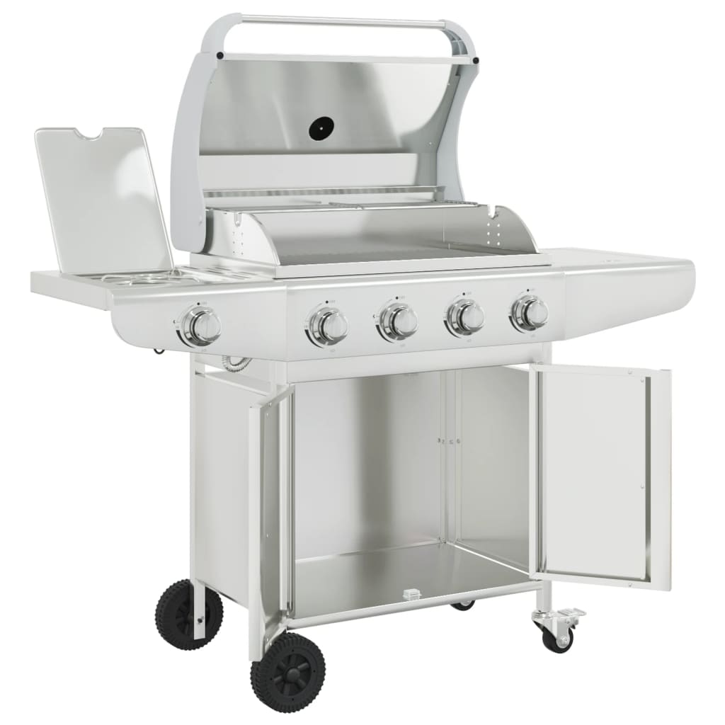 vidaXL Gas BBQ Grill with 5 Burners Silver Stainless Steel 6