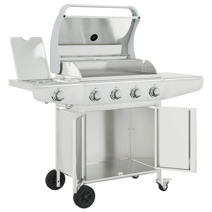 vidaXL Gas BBQ Grill with 5 Burners Silver Stainless Steel 6