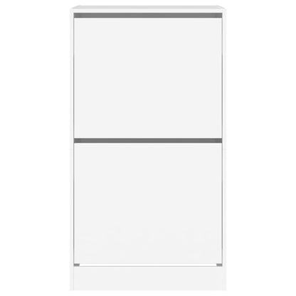 Shoe Cabinet with 2 Flip-Drawers Width 60 cm Depth 42 cm White 108 cm