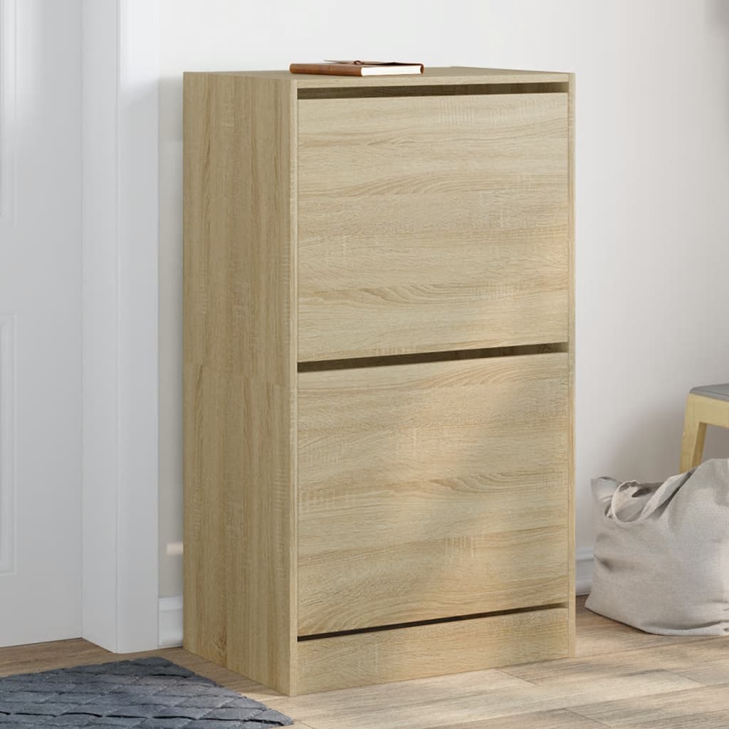 Shoe Cabinet with 2 Flip-Drawers Width 60 cm Depth 42 cm Sonoma oak 108 cm
