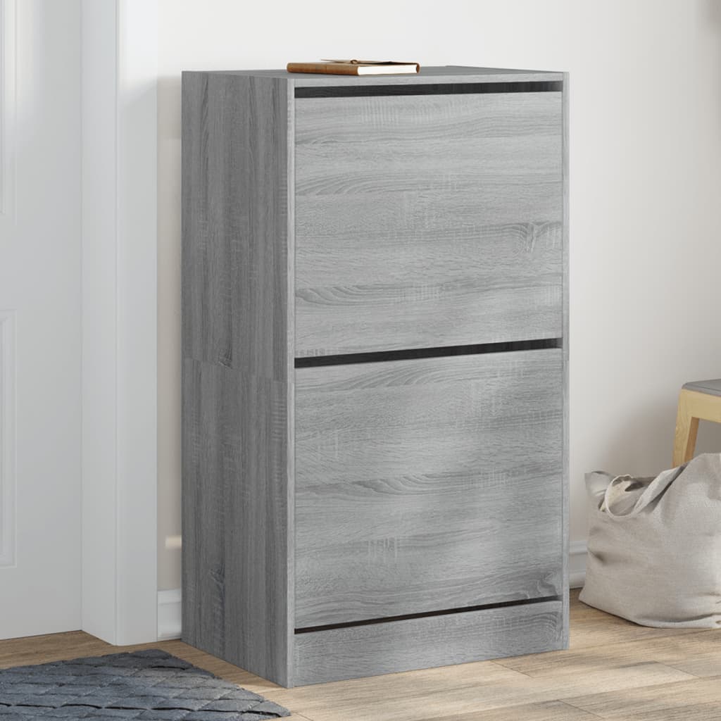 Shoe Cabinet with 2 Flip-Drawers Width 60 cm Depth 42 cm Grey sonoma 108 cm