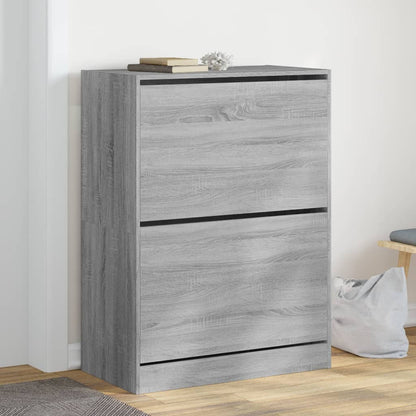 Shoe Cabinet with 2 Flip-Drawers Width 80 cm Depth 42 cm Grey sonoma 108 cm