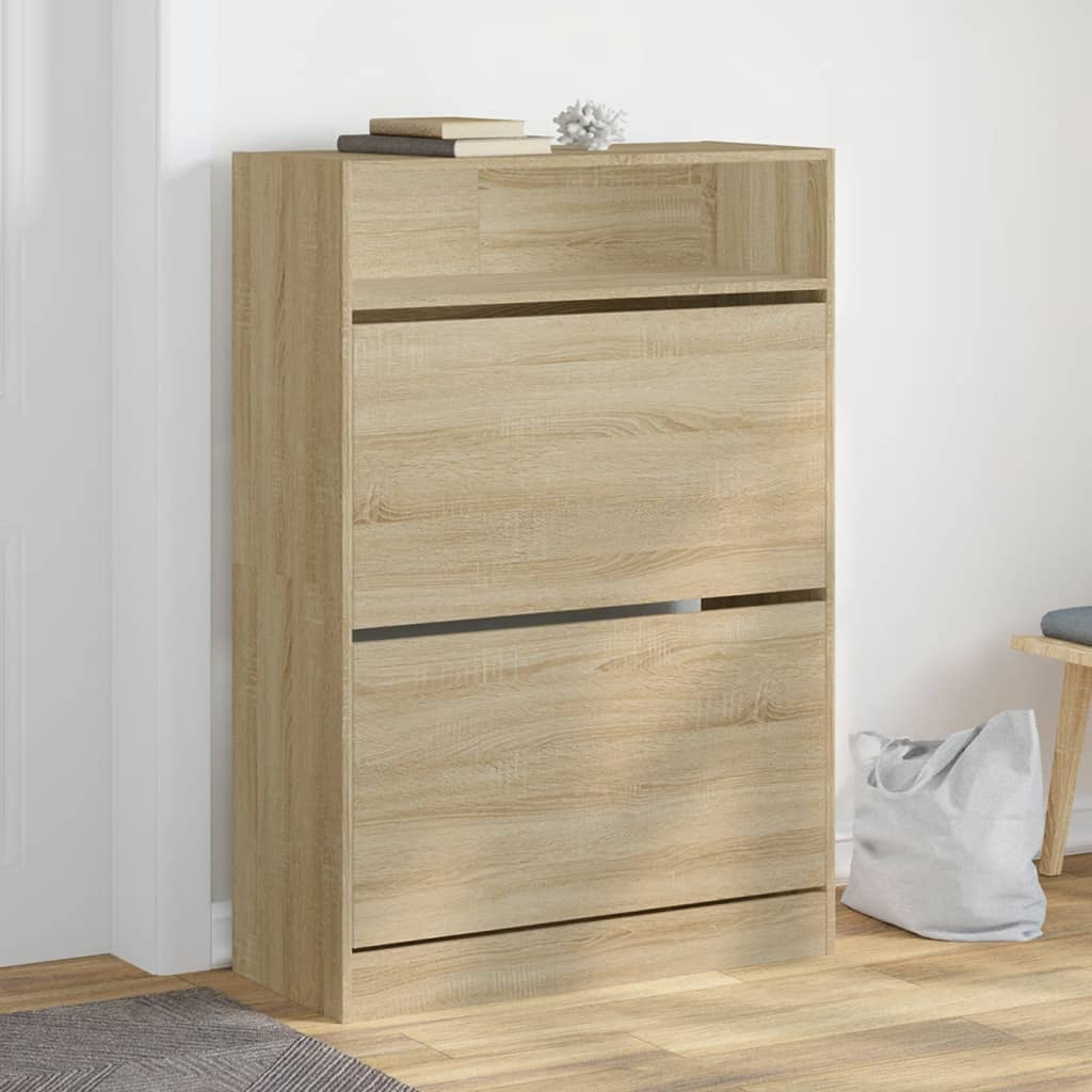 Shoe Cabinet with 2 Flip-Drawers 80x34x116 cm Sonoma oak 80 cm