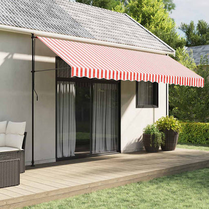 Awning Replacement Fabric 450x300 cm Polyester Drop 3 m Width 4.5 m Red and white