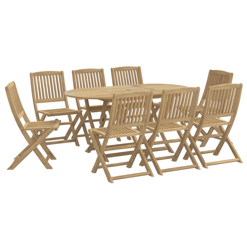 vidaXL 9 Piece Garden Dining Set Solid Wood Acacia 2