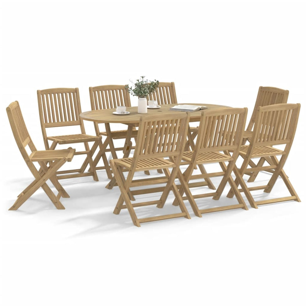 vidaXL 9 Piece Garden Dining Set Solid Wood Acacia