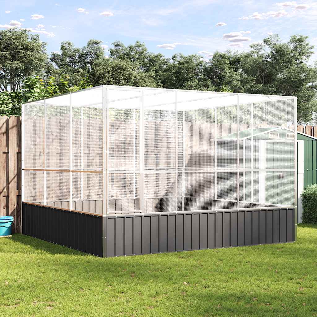vidaXL Aviary Silver 311x307x212 cm Steel 3