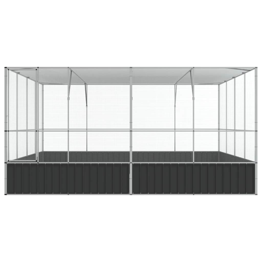 vidaXL Aviary Silver 418x414x212 cm Steel 4