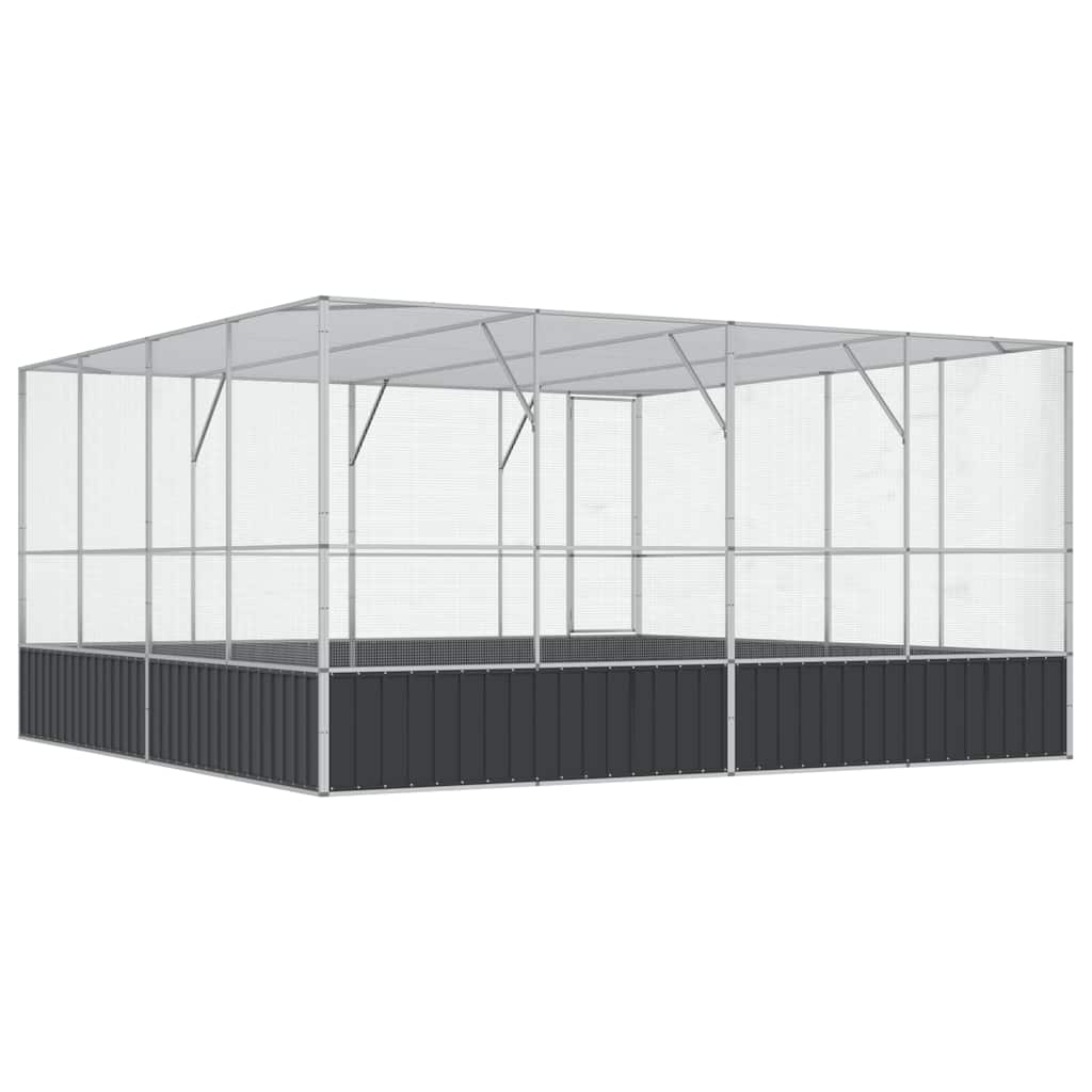 vidaXL Aviary Silver 418x414x212 cm Steel 6