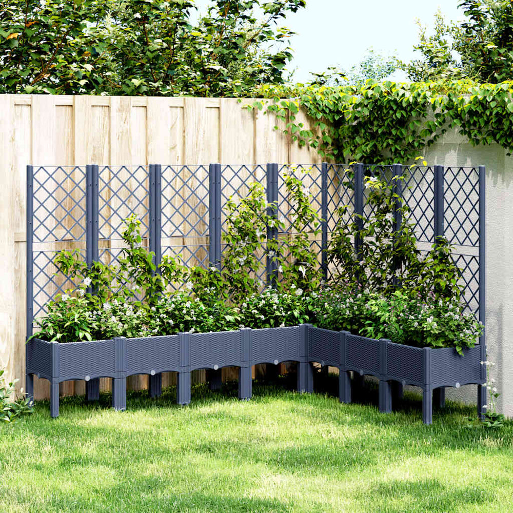 vidaXL Garden Planter with Trellis 200x160x142 cm PP