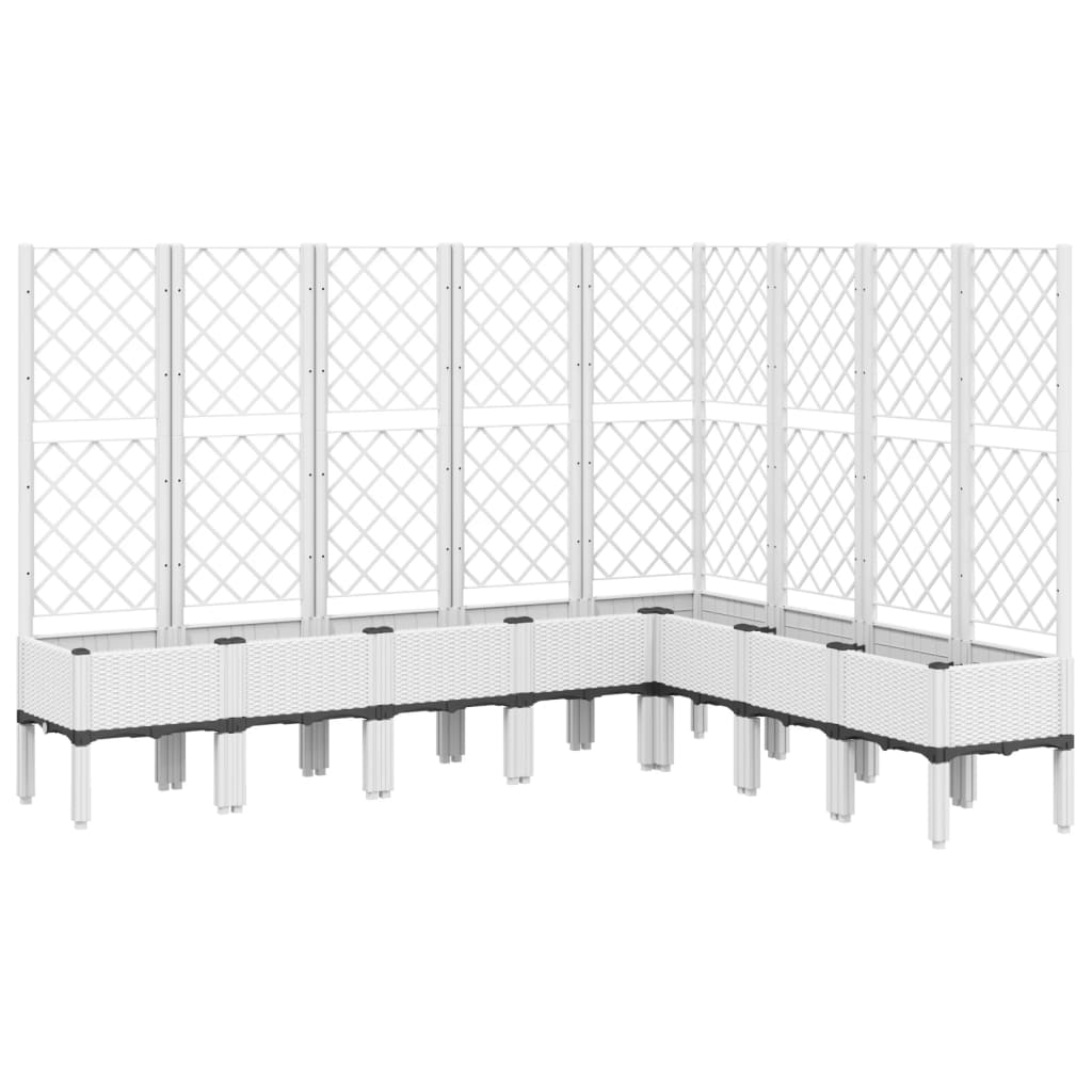 Garden Planter with Trellis 200x160x142 cm PP White