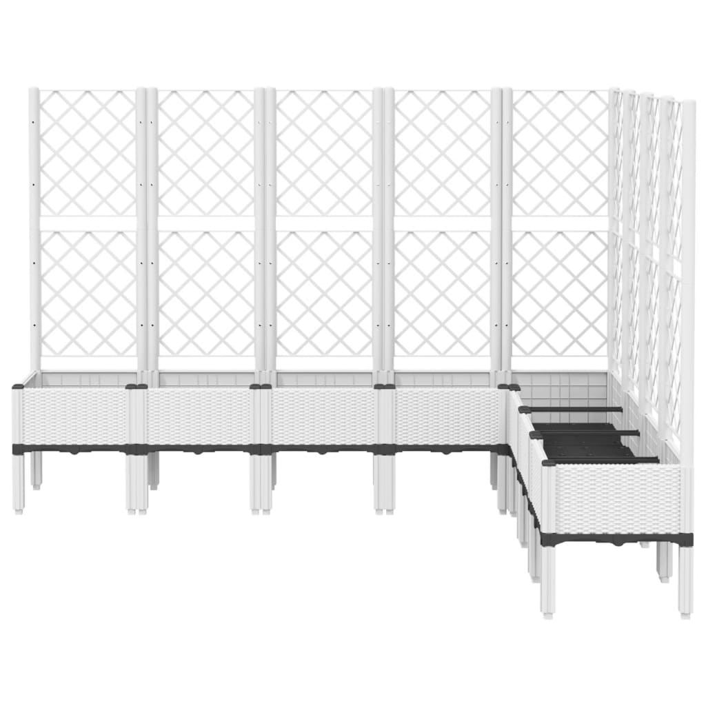 Garden Planter with Trellis 200x160x142 cm PP White