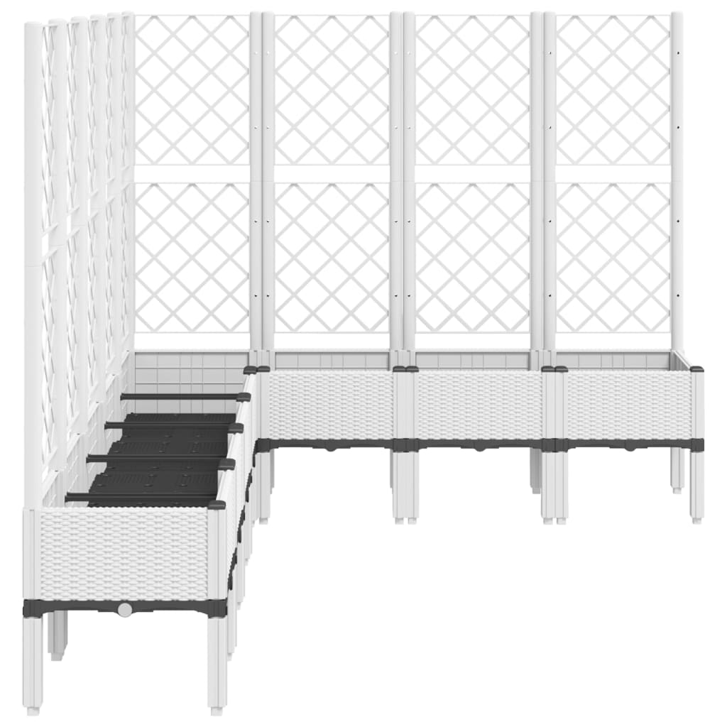 Garden Planter with Trellis 200x160x142 cm PP White