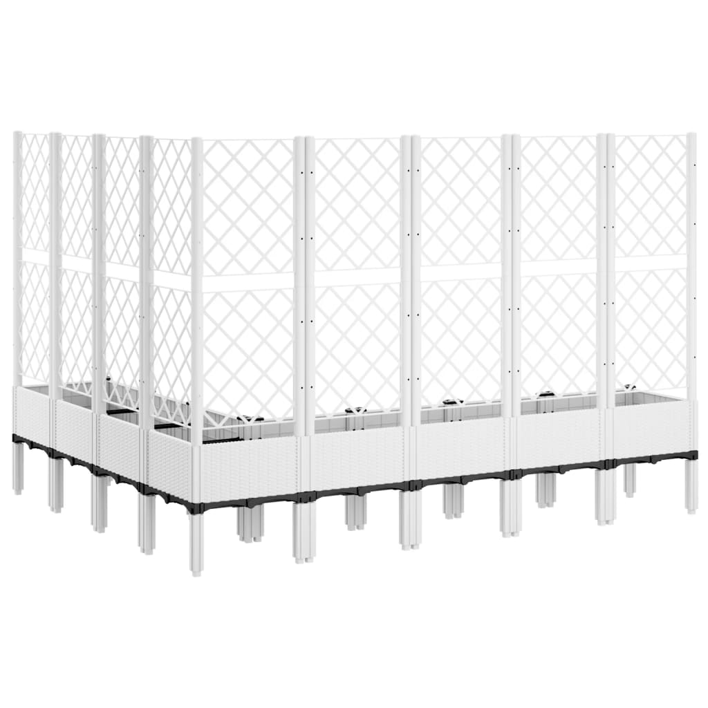 Garden Planter with Trellis 200x160x142 cm PP White