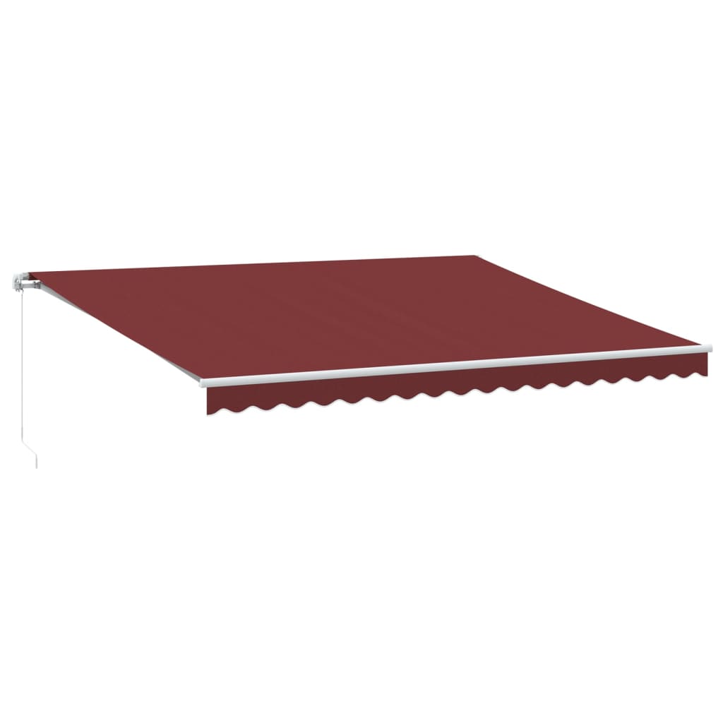 vidaXL Retractable Awning Burgundy 450 x 350 cm Fabric and Aluminium 2