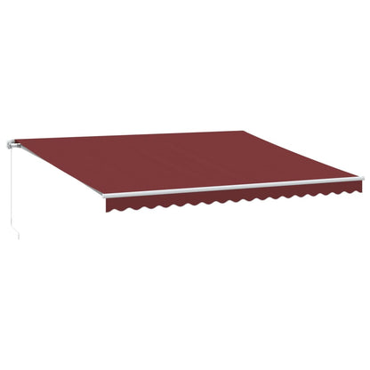 vidaXL Retractable Awning Burgundy 450 x 350 cm Fabric and Aluminium 2