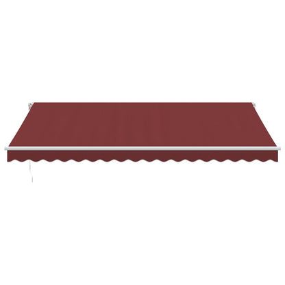 vidaXL Retractable Awning Burgundy 450 x 350 cm Fabric and Aluminium 3