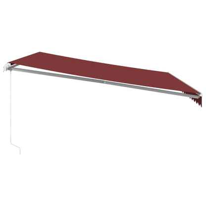 vidaXL Retractable Awning Burgundy 450 x 350 cm Fabric and Aluminium 4