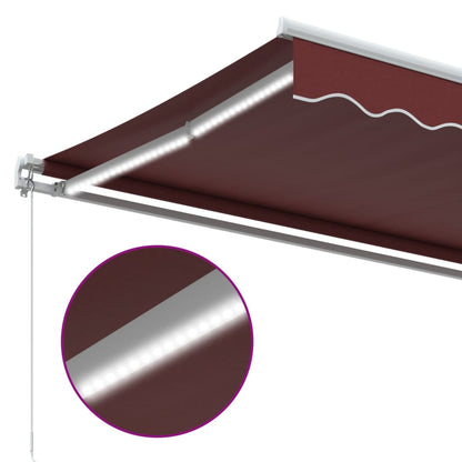 vidaXL Retractable Awning Burgundy 450 x 350 cm Fabric and Aluminium 6
