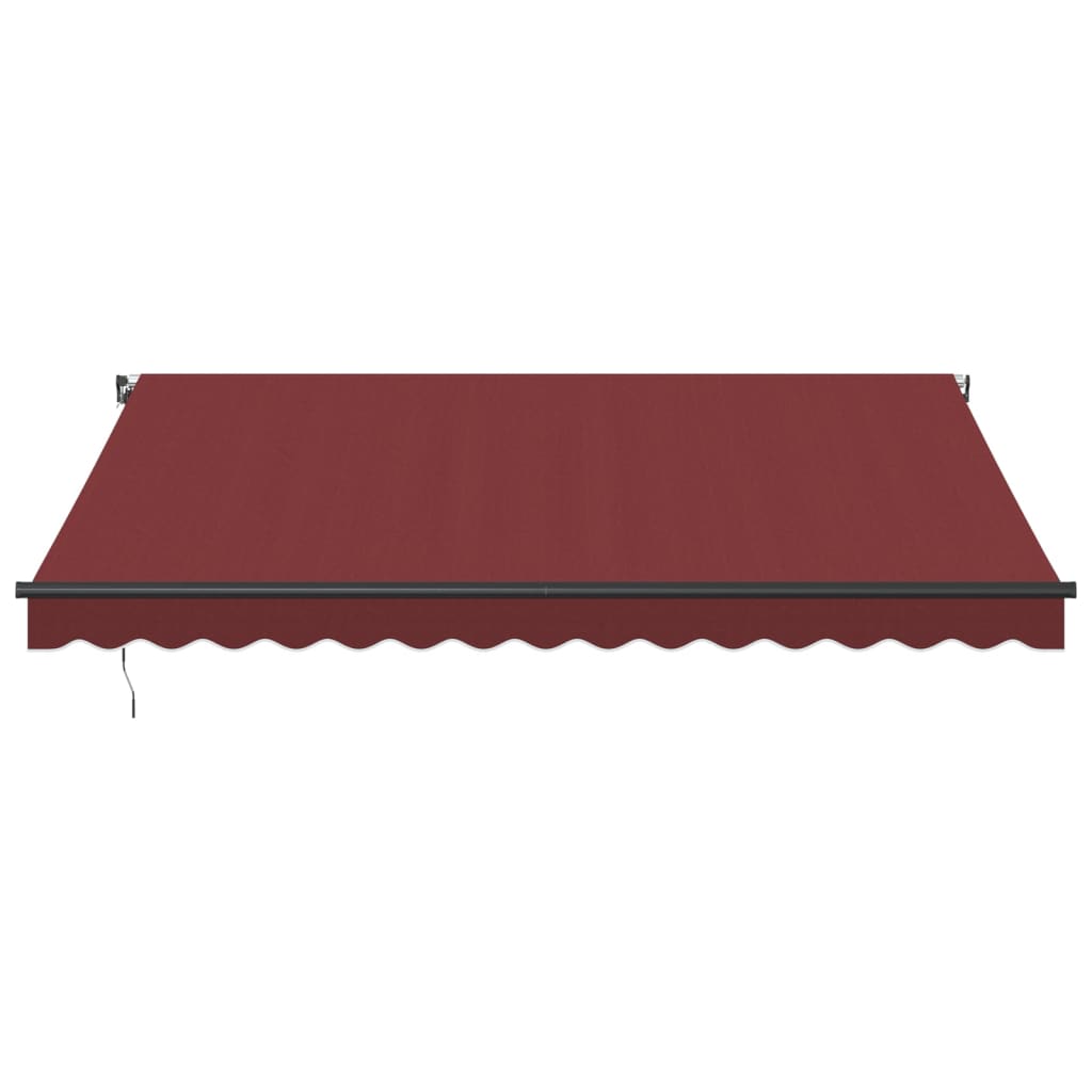 vidaXL Manual Retractable Awning with LEDs Burgundy 400x350 cm 4