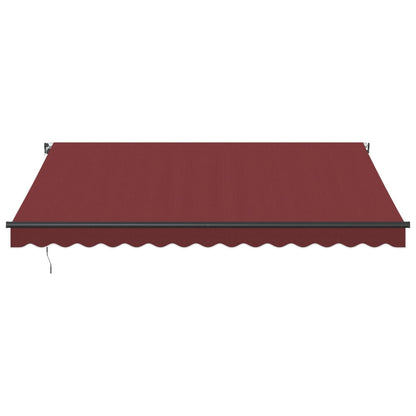 vidaXL Manual Retractable Awning with LEDs Burgundy 400x350 cm 4