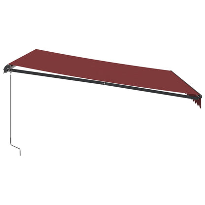 vidaXL Manual Retractable Awning with LEDs Burgundy 400x350 cm 5