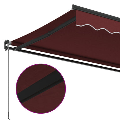 vidaXL Manual Retractable Awning Burgundy 450x350 cm 6