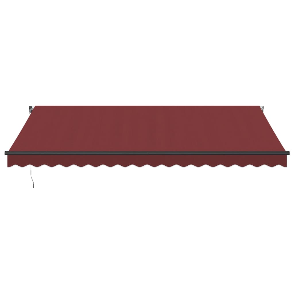 vidaXL Manual Retractable Awning with LEDs Burgundy 450x350 cm 4