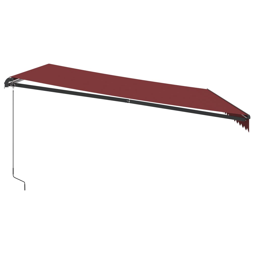 vidaXL Manual Retractable Awning with LEDs Burgundy 450x350 cm 5