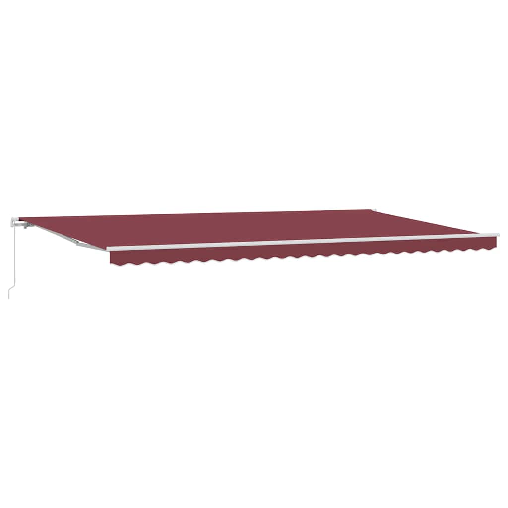 vidaXL Manual Retractable Awning Burgundy 600x300 cm 2