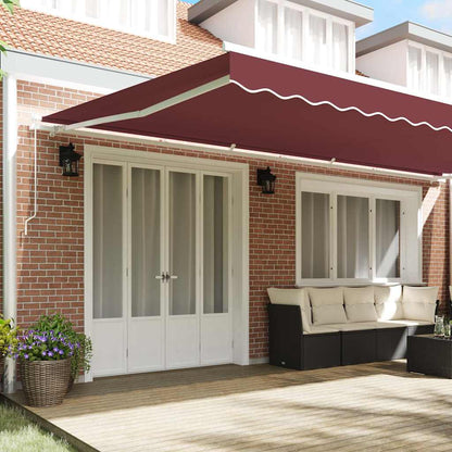 vidaXL Manual Retractable Awning Burgundy 600x300 cm 3