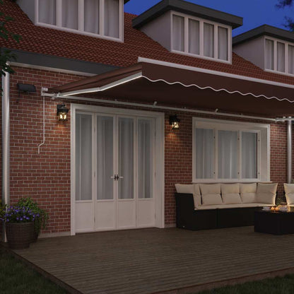vidaXL Retractable Awning Brown 600 x 300 cm Fabric and Aluminium 3